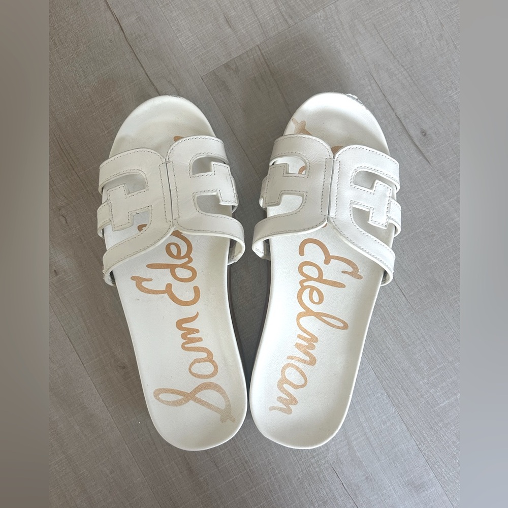 Sam Edelman Valeri Platform Ivory Slide Sandals